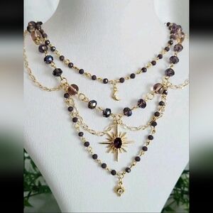 BRAND NEW ** Gold and Purple Layered Necklace